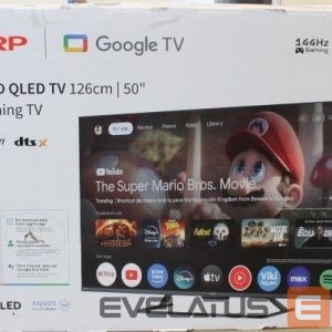 TV Sharp  SALE OUT.  50HR7265E 50" (126cm) QLED 144Hz 4K Ultra HD Google TV, Dolby Vision, Dolby Atmos, Central Stand | SALE OUT.  50HR7265E | 50 | Smart TV | Google TV | Black | DAMAGED PACKAGING 