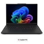 Laptop computer Lenovo  ThinkPad T16 G5 Intel | Black | 16 " | IPS | WUXGA | 1920 x 1200 pixels | Anti-glare | Intel Core Ultra 7 | 355 | 32 GB | LPCAMM2 LPDDR5X | Solid-state drive capacity 512 GB | Intel Graphics | Windows 11 Pro | 802.11be | Bluetooth version 5.4 | WWAN Upgradable to 5G | Keyboard language English | Keyboard backlit | Warranty 36 month(s) | Battery warranty 12 month(s) 