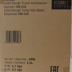 Teapot Caso  SALE OUT.  HW 616 Turbo Hot Water Dispenser, Capacity 2.5 L, Stainless steel, Black | SALE OUT.  Turbo Hot Water Dispenser | HW 616 | Water Dispenser | 2600 W | 2.5 L | Plastic/Stainless Steel | Black/Stainless Steel | DAMAGED PACKAGING 