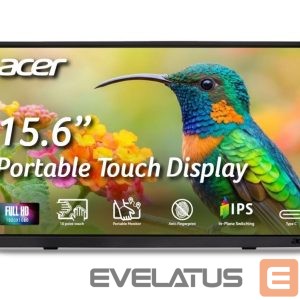 Monitor Acer  | PM161QT bmiuux | 16 " | IPS | FHD | 16:9 | 60 Hz | 6 ms | 1920 x 1080 pixels | Touchscreen | 220 cd/m² | HDMI ports quantity 1 | Black 