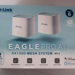 Routers D-link  SALE OUT.  M15-2 EAGLE PRO AI AX1500 Mesh System  EAGLE PRO AI AX1500 Mesh System M15-2 (2-pack) 802.11ax 1200+300 Mbit/s 10/100/1000 Mbit/s Ethernet LAN (RJ-45) ports 1 Mesh Support Yes MU-MiMO Yes No mobile broadband Antenna type 2 x 2.4G WLAN Internal Antenna, 2 x 5G WLAN Internal Antenna UNPACKED, SCRATCHED ON TOP | EAGLE PRO AI AX1500 Mesh System | M15-2 (2-pack) | 802.11ax | 1200+300  Mbit/s | 10/100/1000 Mbit/s | Ethernet LAN (RJ-45) ports 1 | Mesh Support Yes | MU-MiMO Yes | No mobile broadband | Antenna type 2 x 2.4G WLAN Internal Antenna, 2 x 5G WLAN Internal Antenna | UNPACKED, SCRATCHED ON TOP 