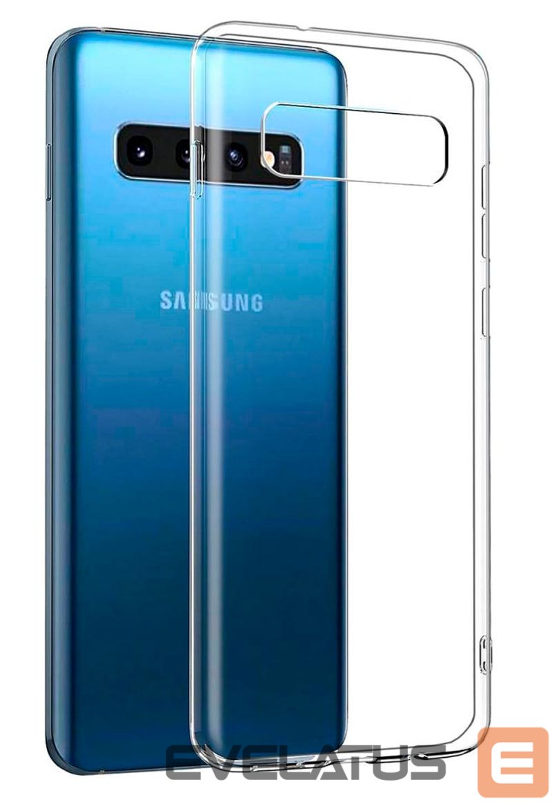 Back panel cover Evelatus Samsung Galaxy S10 Plus Silicone Case 1.5mm TPU Transparent