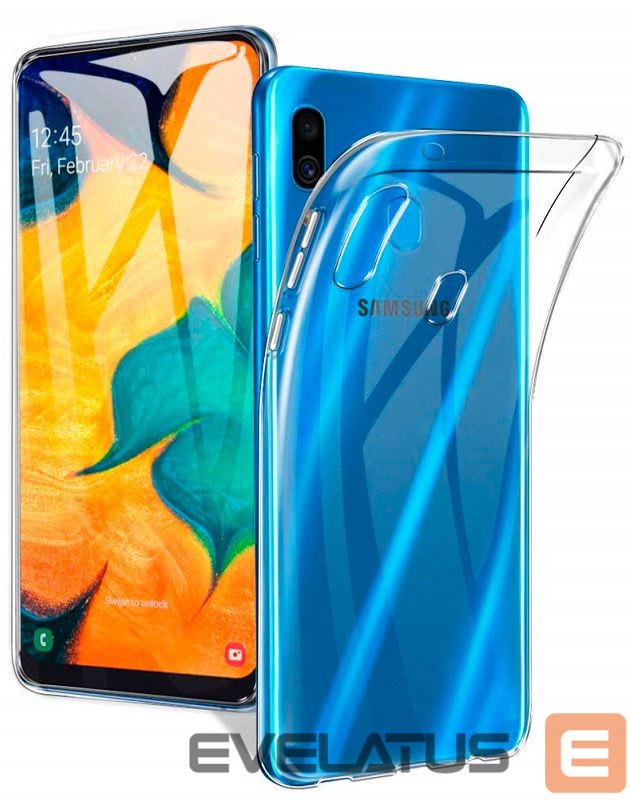 Back panel cover Evelatus Samsung A20 Silicon Case Transparent