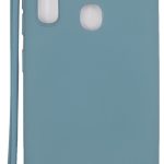 Back panel cover Evelatus Samsung A20e Soft Touch Silicone Case with Strap Blue