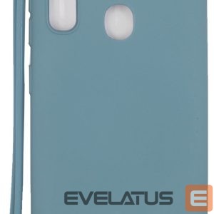 Back panel cover Evelatus Samsung A20e Soft Touch Silicone Case with Strap Blue
