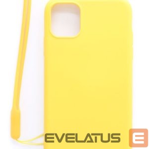 Back panel cover Evelatus Apple iPhone 11 Soft Touch Silicone Case with Strap Yellow