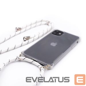 Back panel cover Evelatus Apple iPhone 7/8/SE2020/SE2022 Silicone Transparent with Necklace TPU Strap Transparent