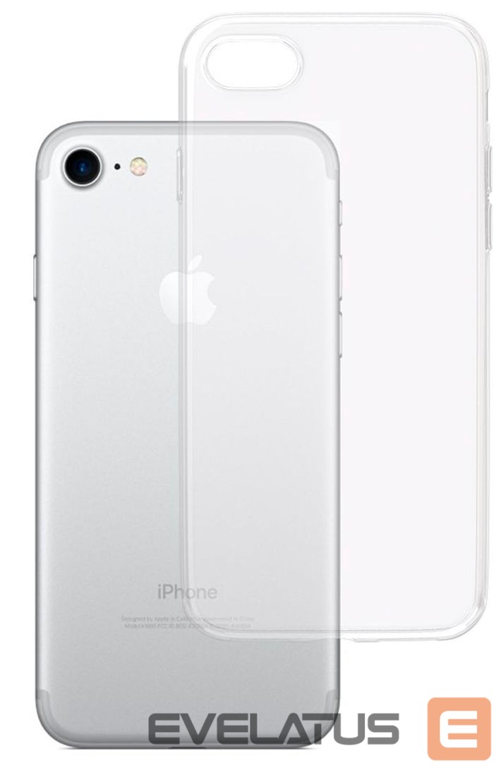 Back panel cover Evelatus Apple iPhone 7/8/SE2020/SE2022 Clear Silicone Case 1.5mm TPU Transparent