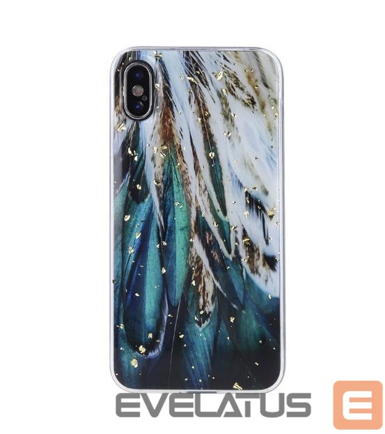 Back panel cover iLike Samsung Gold Glam case for Samsung Galaxy A53 5G feathers