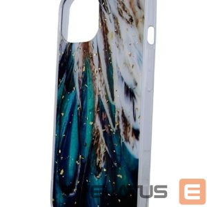 Back panel cover iLike Apple Gold Glam case for iPhone 14 Pro 6,1 feathers 