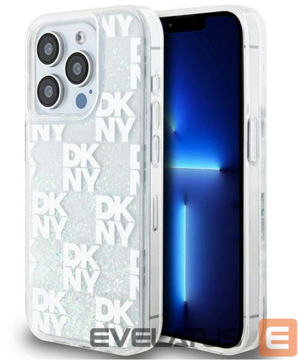 Back panel cover DKNY Apple iPhone 15 Pro Max 6.7 hardcase Liquid Glitter Multilogo White