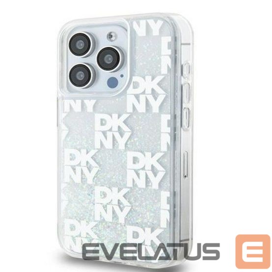 Back panel cover DKNY Apple iPhone 15 Pro Max 6.7 hardcase Liquid Glitter Multilogo White