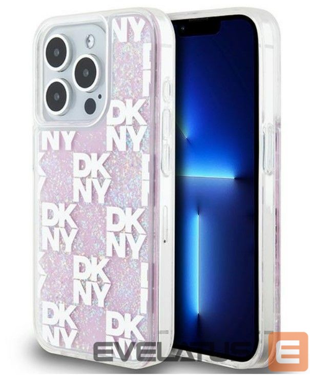 Back panel cover DKNY Apple iPhone 15 Pro 6.1 hardcase Liquid Glitter Multilogo Pink