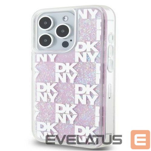 Back panel cover DKNY Apple iPhone 15 Pro 6.1 hardcase Liquid Glitter Multilogo Pink