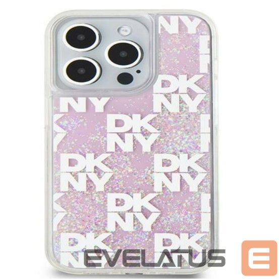 Back panel cover DKNY Apple iPhone 15 Pro 6.1 hardcase Liquid Glitter Multilogo Pink