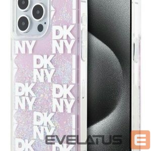 Back panel cover DKNY Apple iPhone 15 Pro Max 6.7 hardcase Liquid Glitter Multilogo Pink