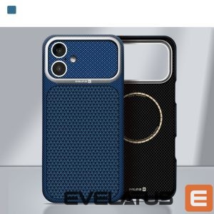 Back panel cover Evelatus Apple iPhone 16 Carbon Premium Edition MagSafe case Midnight Blue