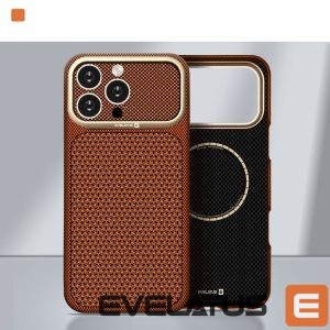 Back panel cover Evelatus Apple iPhone 18 Pro Carbon Premium Edition MagSafe case Brown