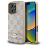 Other Phone Accessory DKNY  DKNY Checkered Pattern & Printed Stripes iPhone 16 Pro Case - Pink 