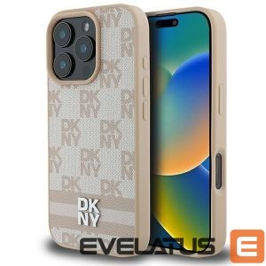 Other Phone Accessory DKNY  DKNY Checkered Pattern & Printed Stripes iPhone 16 Pro Case - Pink 