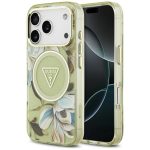 Other goods Guess  Guess IML Glitter Flowers Triangle MagSafe Case for iPhone 17 Pro Max - Green 