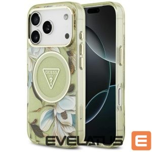 Other goods Guess  Guess IML Glitter Flowers Triangle MagSafe Case for iPhone 17 Pro Max - Green 