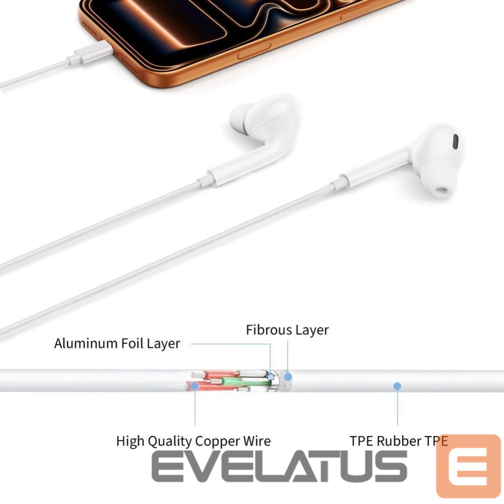 Adapter Tech-Protect Tech-Protect Ultraboost Core G3 Mini Jack Wired Headphones - White