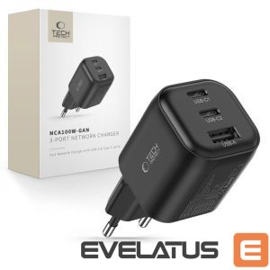 Cable Tech-Protect  Tech-Protect NCA100W-GaN PD 3.2 100W / QC3.0 wall charger - black 