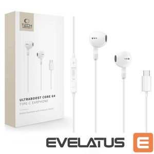 Adapter Tech-Protect  Tech-Protect Ultraboost Core G4 USB-C Wired Headphones - White 