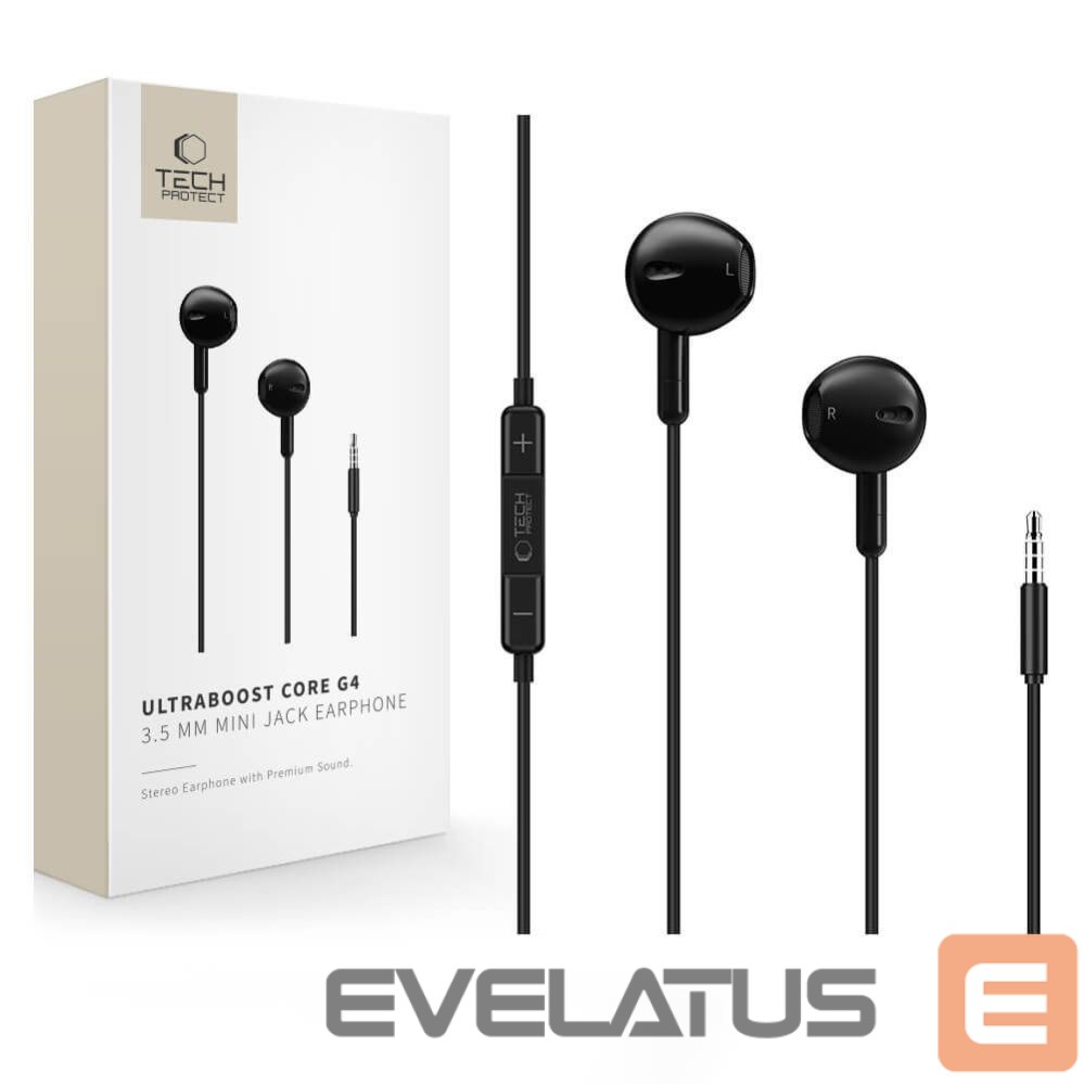Adapter Tech-Protect Tech-Protect Ultraboost Core G4 Mini Jack Wired Headphones - Black