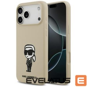 Back panel cover Karl Lagerfeld  Karl Lagerfeld Silicone Karl Sketch & Logo MagSafe Case for iPhone 17 Pro Max - Brown 