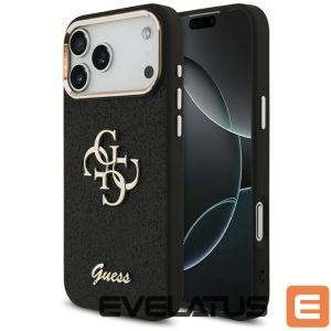 Back panel cover Guess  Guess Fixed Glitter Big 4G Metal Frame case for iPhone 17 Pro Max - black 