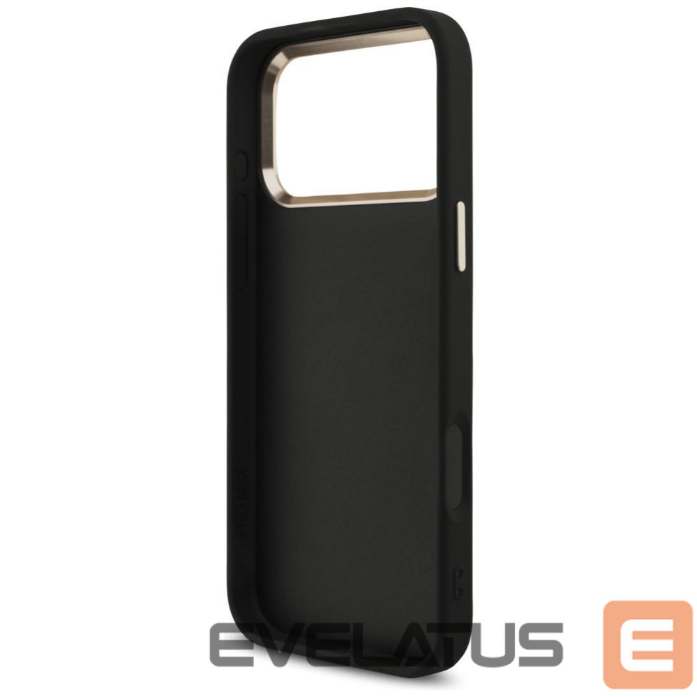 Back panel cover Guess Guess Fixed Glitter Big 4G Metal Frame case for iPhone 17 Pro Max - black