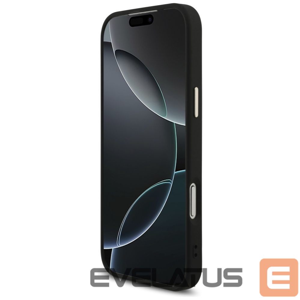 Back panel cover Guess Guess Fixed Glitter Big 4G Metal Frame case for iPhone 17 Pro Max - black