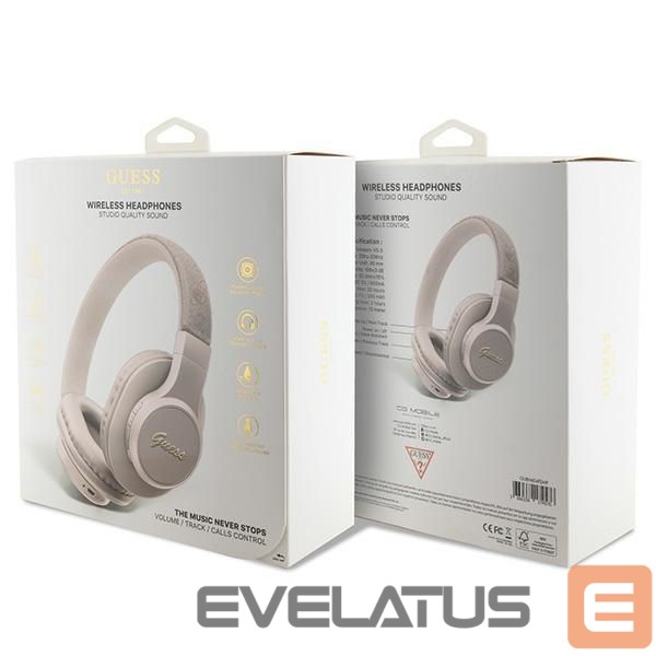 Adapter Guess Guess Bluetooth on-ear headphones GUBH604GEMP pink/pink 4G Script