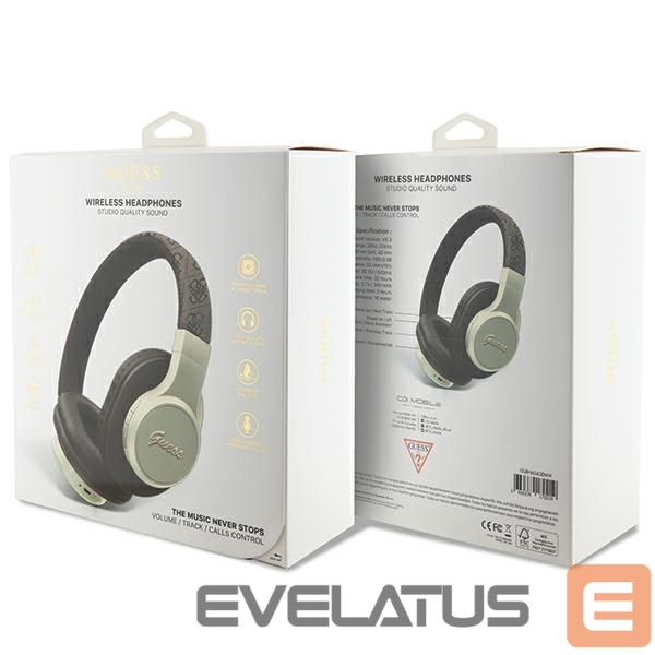 Adapter Guess Guess Bluetooth on-ear headphones GUBH604GEMW brown/brown 4G Script