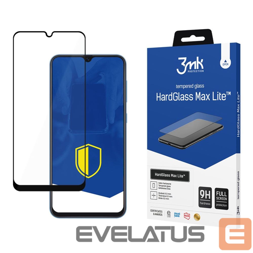 Protective glass 3MK 3mk HardGlass Max Lite Black Tempered Glass for Samsung Galaxy A30