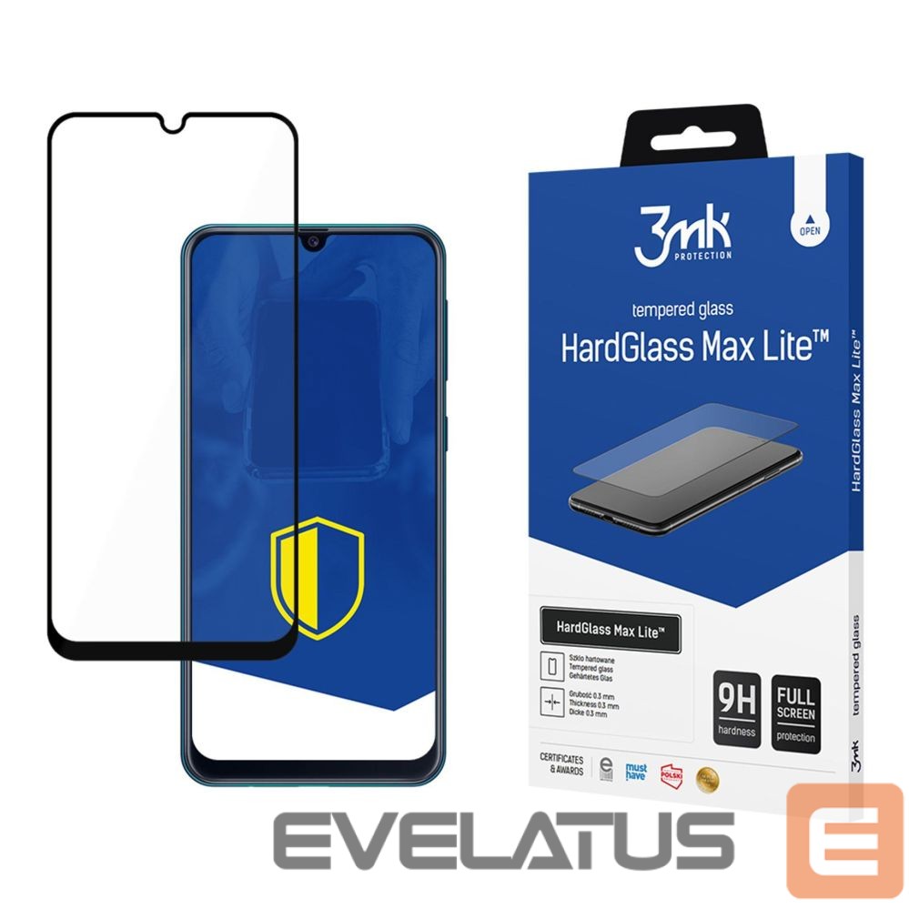 Protective glass 3MK 3mk HardGlass Max Lite Black Tempered Glass for Samsung Galaxy M31 / M31 Prime