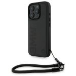 Back panel cover BMW  BMW Signature Leather Wordmark Cord Case for iPhone 16 Pro - Black 