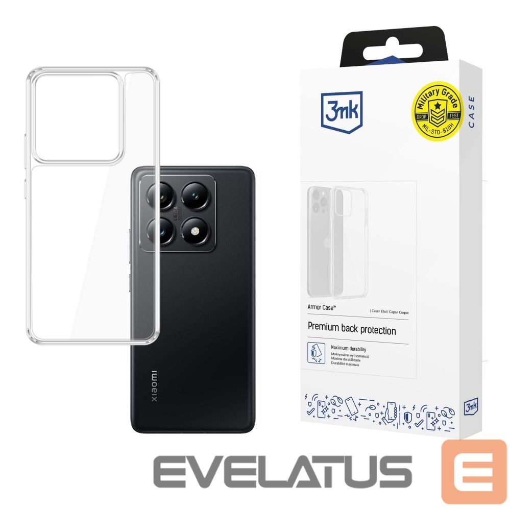 Back panel cover 3MK 3mk Armor Case for Xiaomi 14T Pro - Transparent