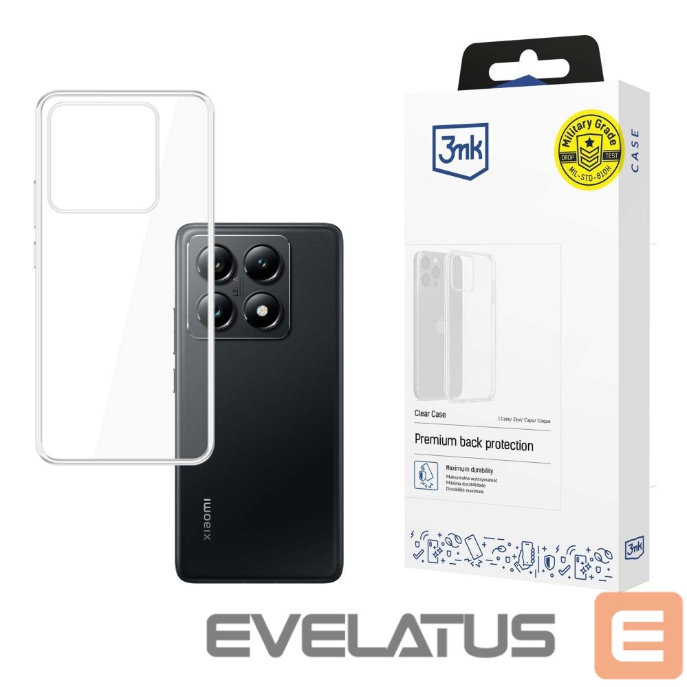 Back panel cover 3MK 3mk Clear Case for Xiaomi 14T Pro - transparent