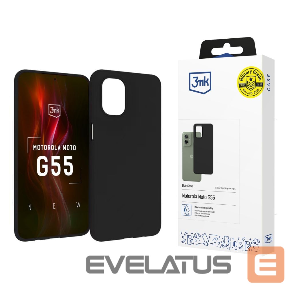 Back panel cover 3MK 3mk Matt Case for Motorola Moto G55 5G - Black