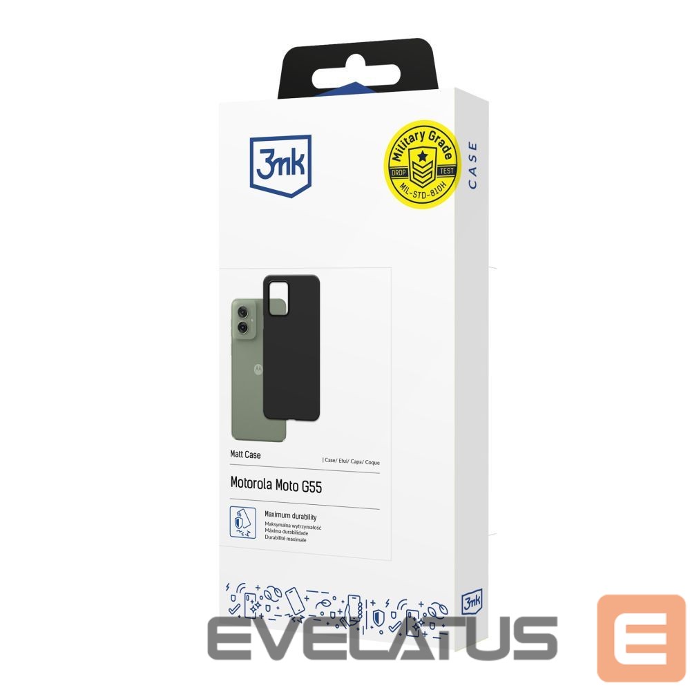 Back panel cover 3MK 3mk Matt Case for Motorola Moto G55 5G - Black