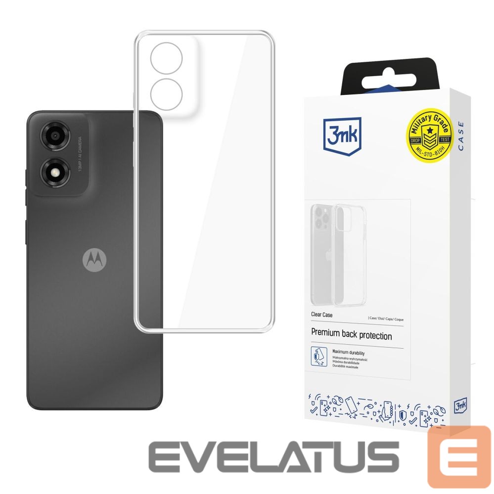 Back panel cover 3MK 3mk Clear Case for Motorola Moto E14 / G04 / G04S - transparent