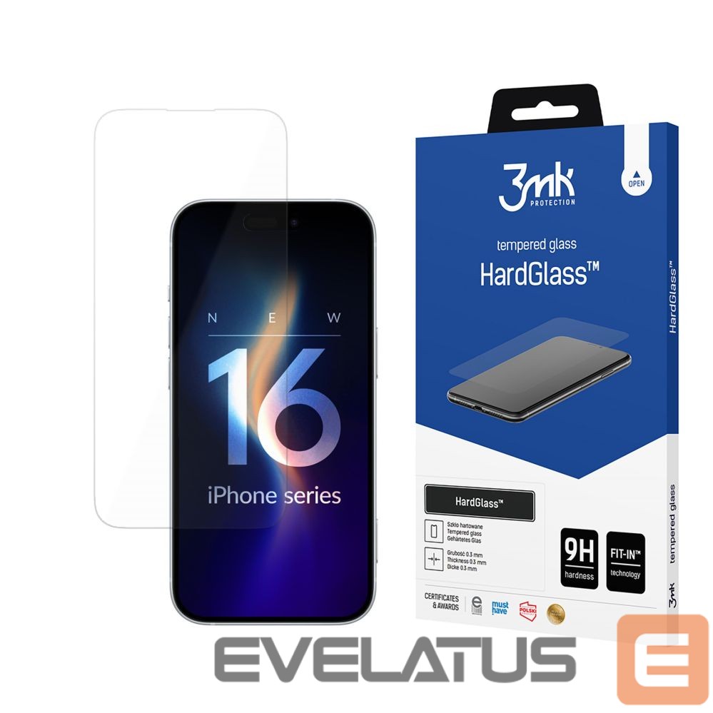 Protective glass 3MK Tempered glass 9H 3mk HardGlass for Apple iPhone 16