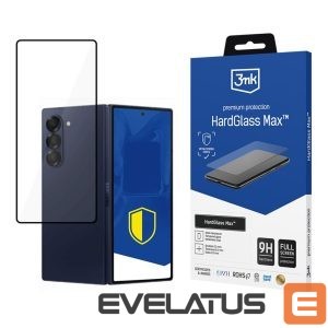 Protective glass 3MK  Tempered glass 3mk HardGlass Max Black for Samsung Galaxy Z Fold 6 (front) 