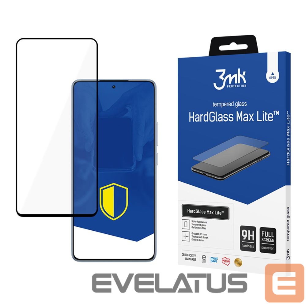Protective glass 3MK Tempered glass 3mk HardGlass Max Lite Black for Xiaomi 14T