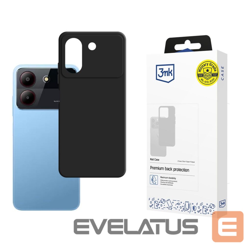Back panel cover 3MK 3mk Matt Case for ZTE Blade A54 - Black