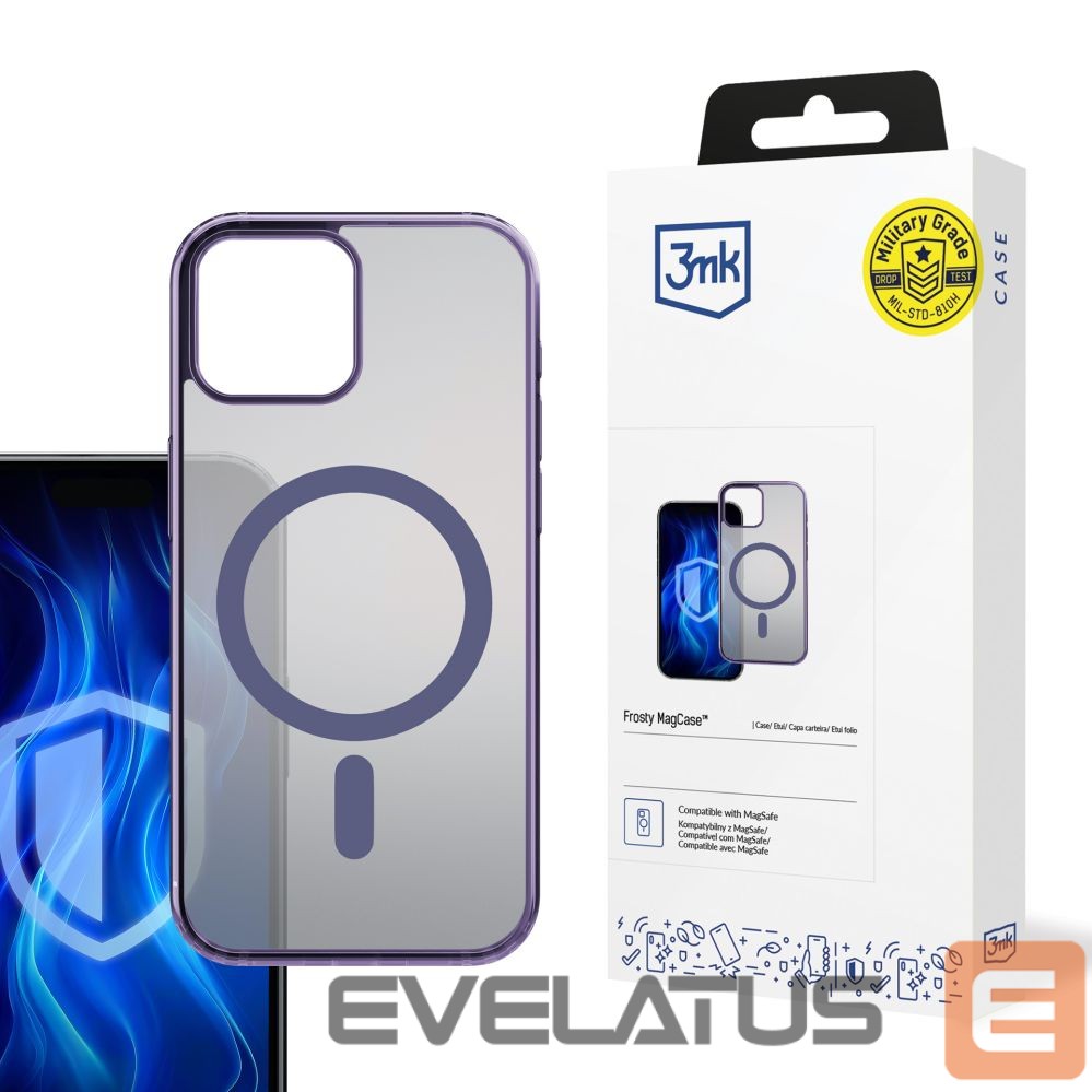 Back panel cover 3MK 3mk Frosty MagCase purple for Apple iPhone 15 Plus - purple