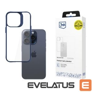 Back panel cover 3MK  3mk Satin Armor Case+ Blue for Apple iPhone 15 Pro - transparent 